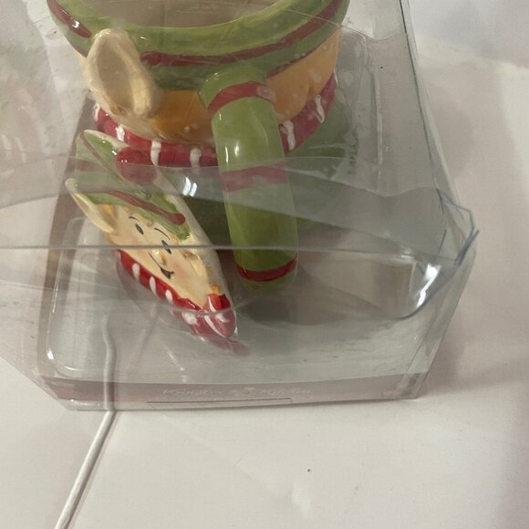 NOB Kringle's Kitchen Holiday Mug Gift Set: Elf Ceramic Mug & Spoon Rest Bad Box - Picture 6 of 11